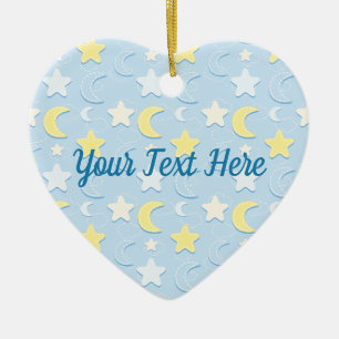 Moon & Stars Pattern Ceramic Ornament