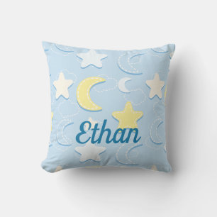 Moon & Stars Pattern Throw Pillow