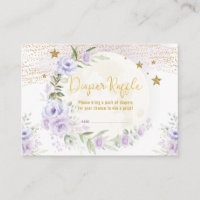 Moon & Stars Purple Gold Floral Diaper Raffle