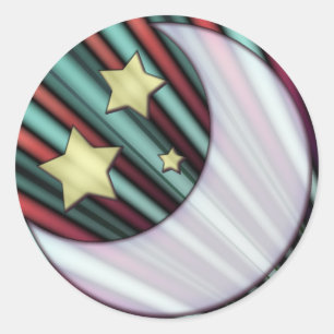 Moon, Stars, & Rising Sun Stickers