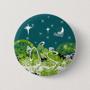 Moon Stars Swirl Paint Splat 2 Inch Round Button