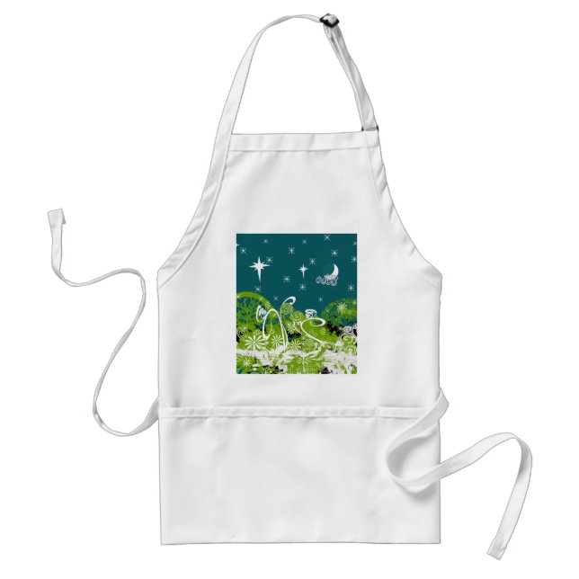 Moon Stars Swirl Paint Splat Standard Apron (Front)
