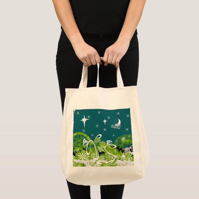 Moon Stars Swirl Paint Splat Tote Bag (Front (Product))