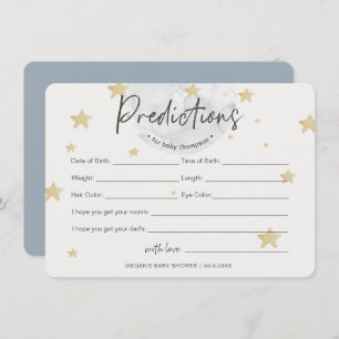 Moon Starts Predictions Boy Baby Shower Card