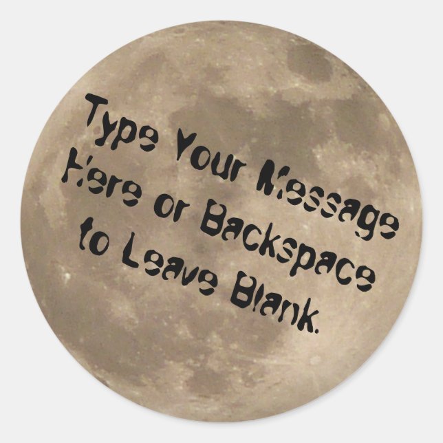 Moon Sticker Personalized Full Moon Stickers Moon (Front)