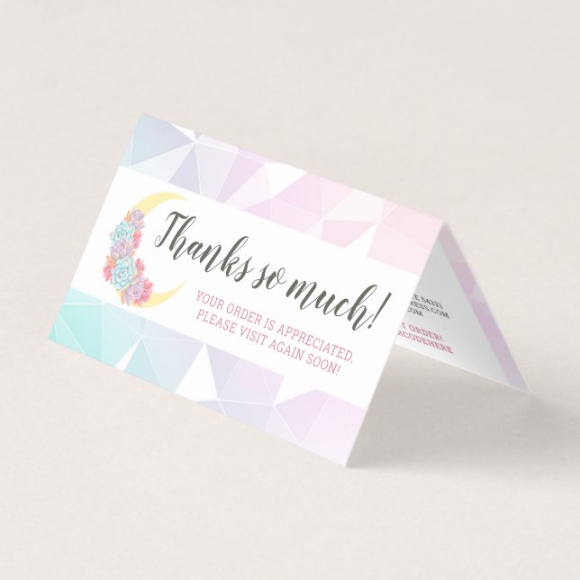 Moon & Succulent Pastel Mystic Boho Carte de remer (Front)