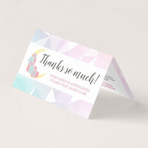 Moon & Succulent Pastel Mystic Boho Thank You Card