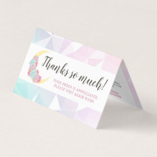 Moon & Succulent Pastel Mystic Boho Thank You Card