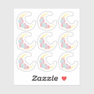 Moon & Succulents Pastel Boho Chic Floral Cactus