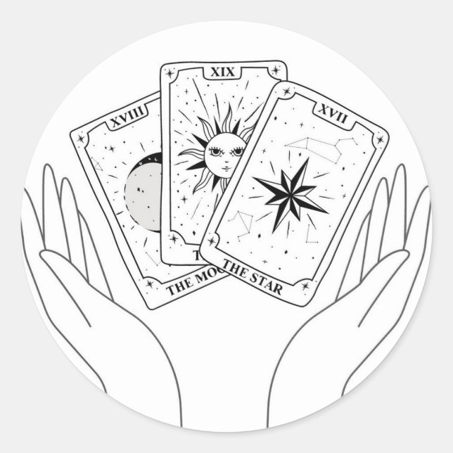 Moon, Sun and Star Tarot Sticker (Front)