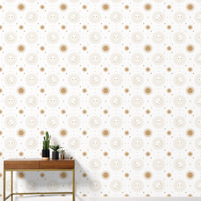 Moon, Sun and Stars Wallpaper (Hallway)