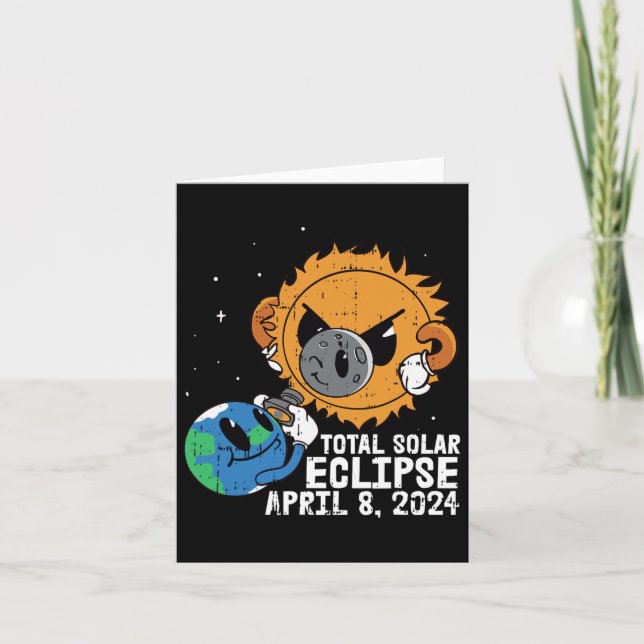 Moon Sun Total Solar Eclipse April 8 2024 Totality Card (Front)