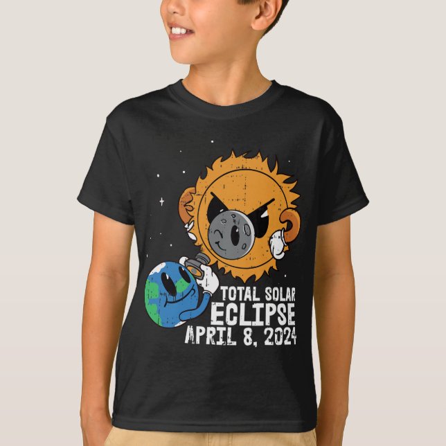 Moon Sun Total Solar Eclipse April 8 2024 Totality T-Shirt (Front)