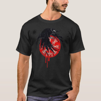Moon Sun Vegvisir Raven Norse Mythology Viking Val T-Shirt