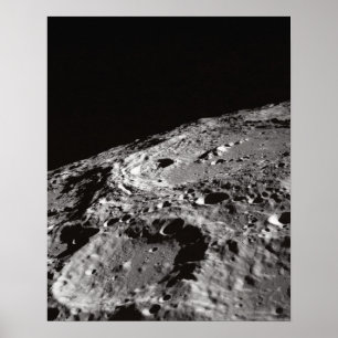 Moon Surface and Horizon Poster