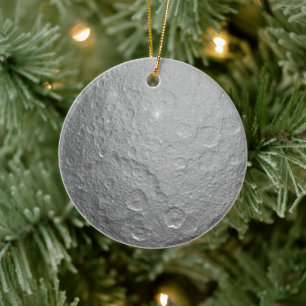 Moon Surface in Outer Space Ceramic Ornament