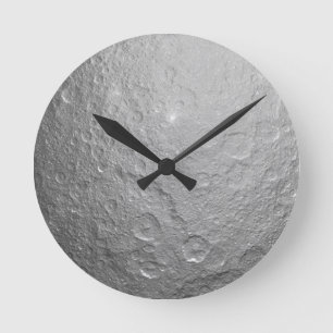 Moon Surface in Outer Space Round Clock