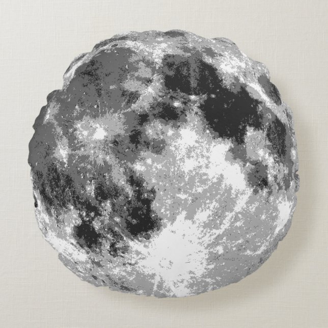 Moon Surface Round Pillow (Front)
