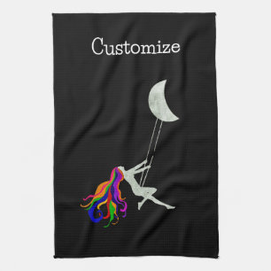 Moon Swinging Redhead Thunder_Cove  Kitchen Towel
