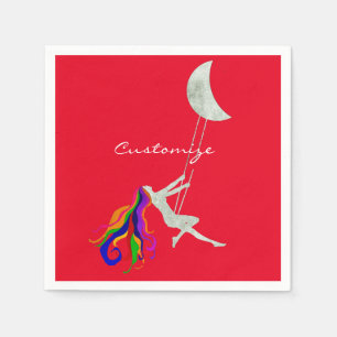 Moon Swinging Redhead Thunder_Cove  Napkin