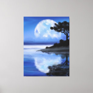 Moon Tales - Watercolor Canvas Print
