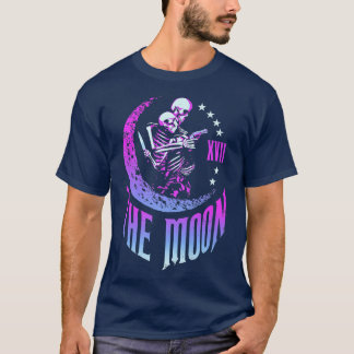 Moon Tarot Card Skeleton Couple Outlaw Gothic Astr T-Shirt