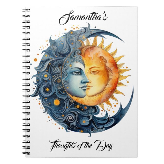 Moon tranquillity creativity astrology -PERSONALIZ Notebook (Front)