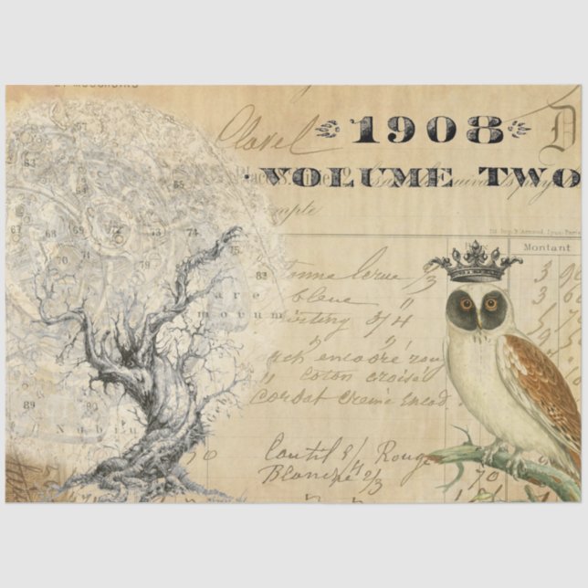 Moon Tree Decoupage Tissue Tissue Paper (Front)