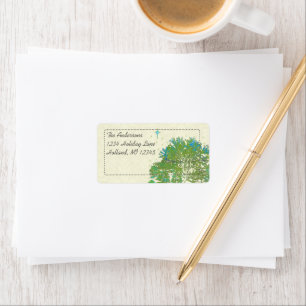 Moon Tree Stars Return Address Label