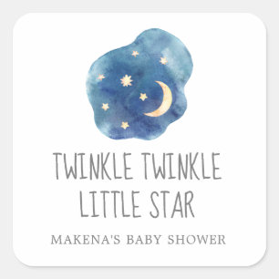 Moon Twinkle Twinkle Little Star Favour Sticker