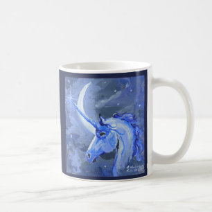 Moon Unicorn Blue Mug