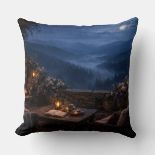 Moon Valley Rose Terrace Throw Pillow