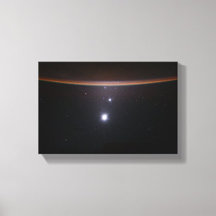 Moon, Venus, Jupiter & Earth (ISS) (NASA) (Space)  Canvas Print