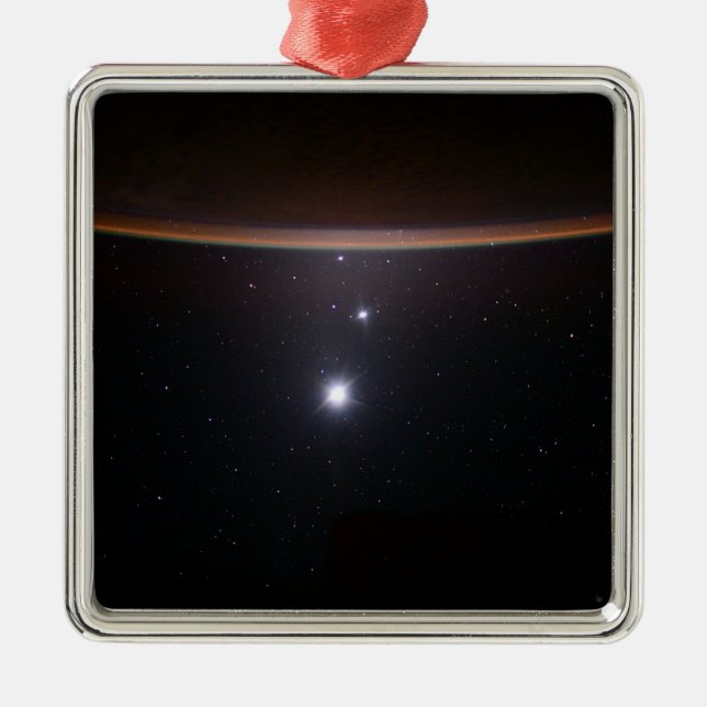 Moon, Venus, Jupiter & Earth (ISS) (NASA) (Space)  Metal Ornament (Front)