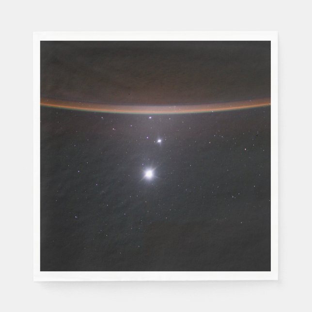 Moon, Venus, Jupiter & Earth (ISS) (NASA) (Space)  Napkin (Front)