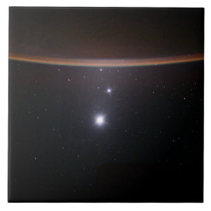 Moon, Venus, Jupiter & Earth (ISS) (NASA) (Space) Tile