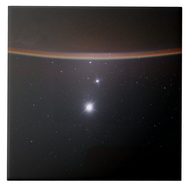 Moon, Venus, Jupiter & Earth (ISS) (NASA) (Space)  Tile (Front)