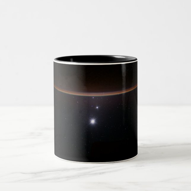 Moon, Venus, Jupiter & Earth (ISS) (NASA) (Space)  Two-Tone Coffee Mug (Center)