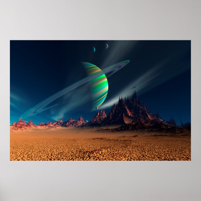 Moon View of Planet Newerades Poster (Front)