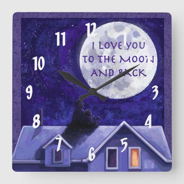 Moon Watch Square Wall Clock (Front)