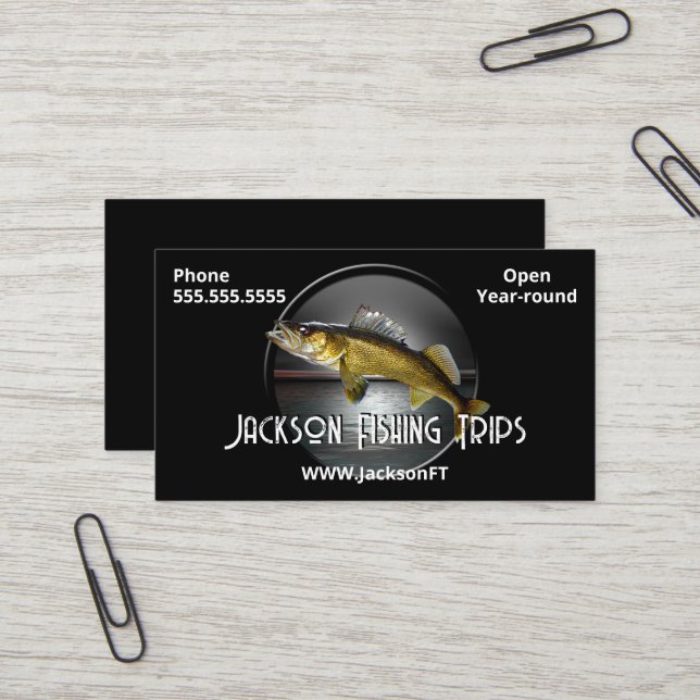 Moon Water & Walleye Pike Business Card (Front/Back In Situ)