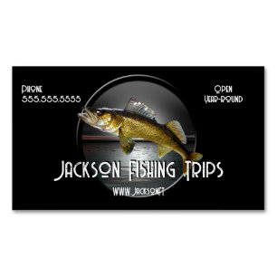 Moon Water & Walleye Pike Magnetic Business Card