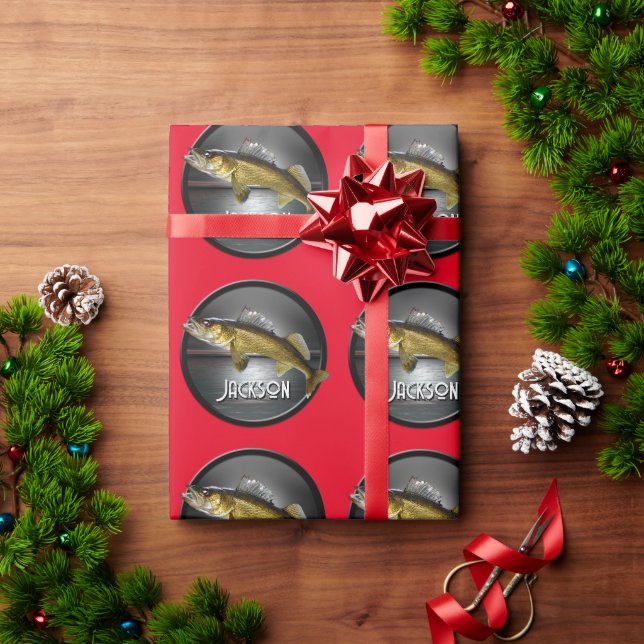 Moon Water & Walleye Pike  Wrapping Paper (Holiday Gift)
