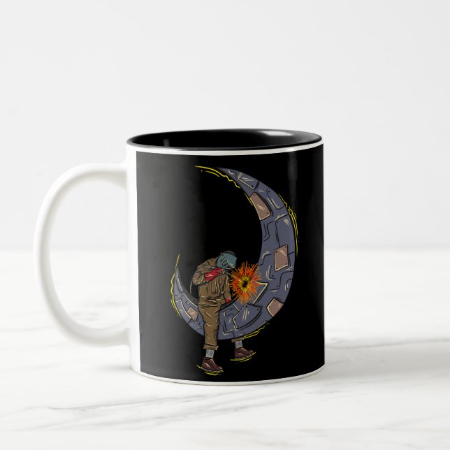 moon welding Two-Tone coffee mug (Left)