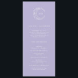 Moon Whimsical Wedding Program<br><div class="desc">The Moon Whimsical Wedding Program becomes a visual guide to your whimsical celebration. Set against a lavender canvas,  the crescent moon,  stars and leaves,  along with the stylishly simple customizable initials of the couple,  become celestial beacons.</div>