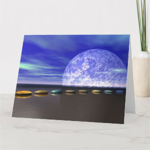 moon white and stone and steps card