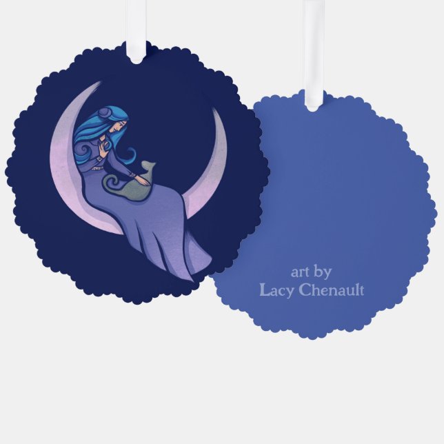 Moon Witch MoonChild Pagan  Ornament Card (Front/Back)