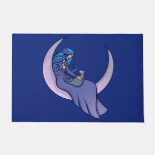 Moon Witch MoonChild Pagan Wicca Art Doormat