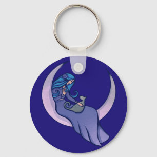 Moon Witch MoonChild Pagan Wicca  Keychain