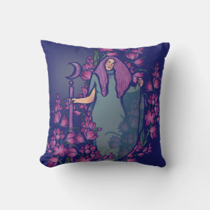 Moon Witch Throw Pillow